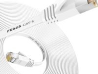 FEDUS 1M Cat6 Ethernet Cable,Flat RJ45 LAN Cable Wire High Speed 250MHZ/1 Gigabit Speed UTP LAN Cable,Network Internet Cable,Patch Computer Cord Gigabit Category 6 Wires For Modem,White