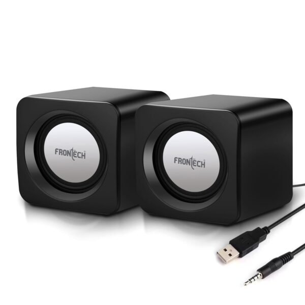 FRONTECH 2.0 Multimedia Speakers with USB Power, AUX Connectivity & Volume Control (SPK-0002BLK)