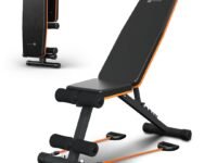 Flexnest Commercial Grade Adjustable And Foldable Gym Bench Incline,Decline & Flat 250 Kg Capacity Fitness Gym Bench with Resistance Ropes For Home Workout (Flexbench EZ - Black)