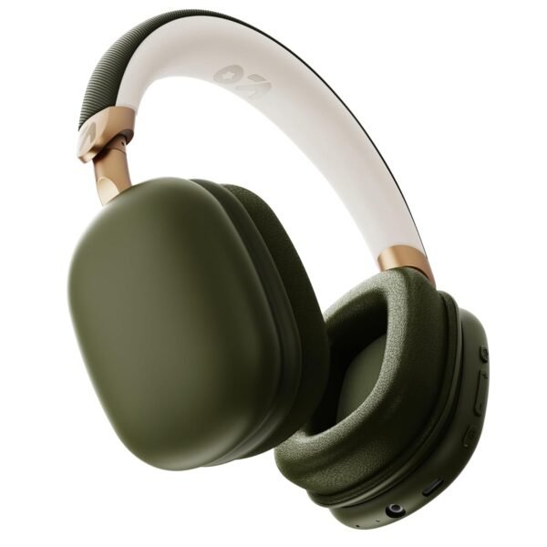 GOBOULT Newly Launched Fluid X Headphones Bluetooth Wireless 60H Playtime, 40mm Bass Driver,Zen ENC Mic,Type-C Charging,Gaming Mode, BTv 5.4, Made in India, Headphones Wireless with mic (Pine Green)