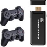 GSH USB Wireless Console Game Stick Video Game Console Built-in 3000 Classic Games 8 Bit Mini Retro Controller HDMI Output Dual Player- 4K Ultra HD Game Stick, Black