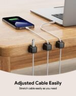 GadgetBite Magnetic Cable Organizer Clips – Self-Adhesive Wire Management Solution for Home and Office,Car,Desk, Management Solution for Data Cable, Power Cords and More (Pack of 6)-Black