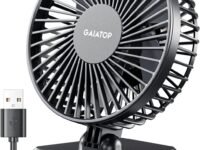 Gaiatop Small Desk Fan, 4.5 Inch Portable 3 Speeds Wind Desktop Table Cooling Fan in Single Button, Adjustment Mini Personal Fan for Home Desktop Office Car Outdoor, Black (Not Battery)
