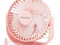 Gaiatop Usb Desk Fan, 3 Speeds Portable Small Fan With Strong Airflow, 5.5 Inch Quiet Table Fan, 90° Rotate Personal Cooling Fan For Bedroom Home Office Desktop Travel (Pink)
