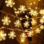 Gesto Serial String Lights - 14 LED Snow Flake, 10 Feet Warm White Fairy Lights for Home,Mandir,Pooja Room, Deepawali & Diwali Decoration, Christmas,Festival | Indoor & Outdoor Decorative Lights