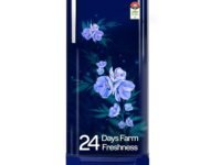 Godrej 180 L 5 Star | Turbo Cooling Technology | 24 Days Farm Freshness | Base Drawer | Toughened Glass shelves | Direct Cool Single Door Refrigerator (RD EDGENEO 207E TDF MP BL, Maple Blue)