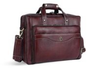 HAMMONDS FLYCATCHER Genuine Leather Office Bag for Man with Trolley Strap - Laptop Bag for Men with 15.6 Inch Laptop Compartment - Adjustable Strap - 1 Year Warranty