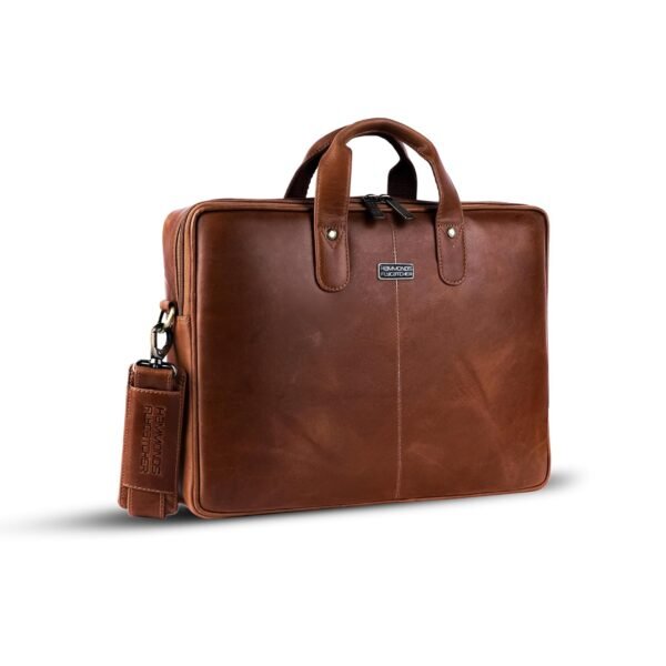 HAMMONDS FLYCATCHER Genuine Leather Office Bag for Men - 15.6 Inch Laptop Bag for Men for Professionals, Business Travelers - Adjustable Straps & Multiple Compartments - 1 Year Warranty - Vintage Tan