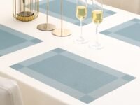 HOKIPO Washable PVC Table Placemats Set of 4 - 45x30 cm (AR3105, Polyvinyl Chloride)