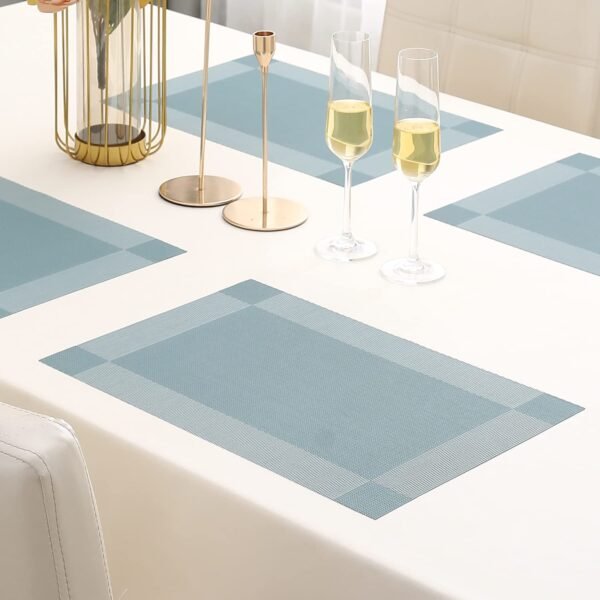 HOKIPO Washable PVC Table Placemats Set of 4 - 45x30 cm (AR3105, Polyvinyl Chloride)