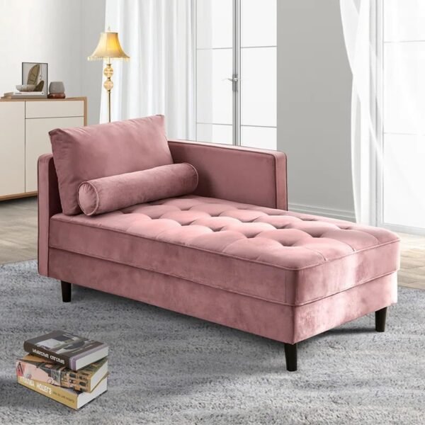 HOMECREST Aresenio Upholstered Chaise 3 Seater Lounge for Seating Chaise Lounger Settee Diwan Sofa in Salwood for Livingroom Badroom Office