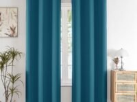 HOMEMONDE Blackout Curtain 7 Feet Set of 2 - Thermal Insulated & Room Privacy Door Curtains, Solid Blue 90% Light Blocking Curtains 84 Inch Long - (213L x 118W CM)