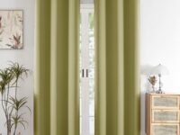 HOMEMONDE Blackout Curtains 8 Feet Single Pcs - Thermal Insulated, Noise Reduced Long Door Curtain, 71% Room Darkening - Avacado Green (96 Inches, 243.84L x 118W CM)