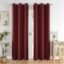 HOMEMONDE Window Curtains 6 Feet Pack of 2 - Solid 90% Blackout Curtain for Living Room, Bedroom, Office, 72L Inch x 46 Inch - (Maroon, 182 x 118 CM)