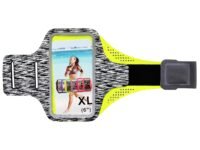 HUMBLE Cell Phone Armband for All iPhone and Android Smartphones Phone Arm Holder Touchable Screen for Gym Running and Aerobics, Cycling with Extra compartments (Grey Camouflage and Neon)