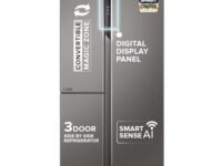 Haier SmartChoice 598L 3 Star 3-Door Side by Side Frost Free Refrigerator|Convertible|Smart Sense AI|Expert Inverter Compressor|Digital Display Panel (2025 Model, HRT-683ISU1, Inox Steel)