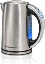 Hamilton Beach 1.7 Liter Temperature Control Electric Kettle, Water Boiler & Heater, Fast Boiling 1500 Watts, BPA Free, Cordless, Auto-Shutoff and Boil-Dry Protection, Stainless Steel (41020R)