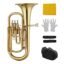 Homgee Brass B Flat Baritone Bb Wind Instrument Gold Lacquer Surface with Carry Case Mouthpiece Gloves Cleaning Cloth