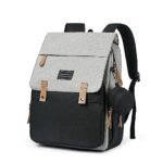 House of Quirk Baby Diaper Bag Maternity Backpack Durable Baby Nappy Casual Shoulder Bags with Pacifier Case Travel Hiking Outdoor ((Black/Grey))