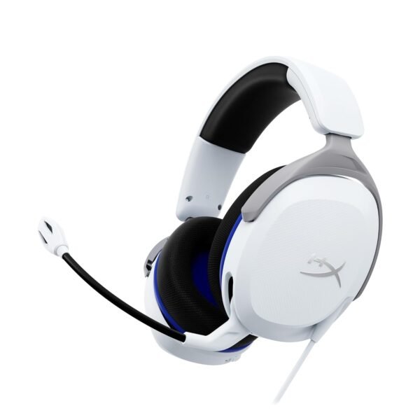 HyperX Cloud Stinger 2 Core - Gaming Headset for PlayStation, Lightweight Over-Ear Headset with mic, Swivel-to-Mute Function, 40mm Drivers (6H9B5AA), White
