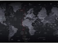 INOVERA World Map Extended Anti Slip Rubber Gaming Stitched Mouse Pad Desk Mat for Computer Laptop (Black, 890L x 400B x 2H mm)