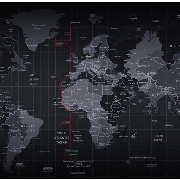 INOVERA World Map Extended Anti Slip Rubber Gaming Stitched Mouse Pad Desk Mat for Computer Laptop (Black, 890L x 400B x 2H mm)