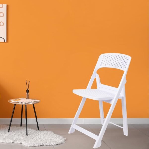 ITALICA Phoenix Folding Chair/Space Saving Chairs/Folding Chair for Balcony, Garden, Patio/Indoor & Outdoor/Sturdy & Durable Chair for Comfortable Seating (Snow White, 1)