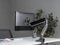 Jin Office Premium Heavy Duty Gas Spring Monitor Stand | 13-46" Monitor Support | Height Adjustable | VESA Compliant Upto 100 * 100mm | 1 Year Warranty | Metallic Finish | 18KG Weight Capacity