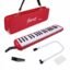 Juarez 37 Key Melodica JMLD37RD Musical Instrument Soprano Air Piano Keyboard Pianica with Carrying Bag, 1 Soft Long Tube, 1 Mouthpiece, Wipe Cloth, Red