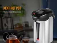 KENT Hot Pot Auto Electric Kettle with Water Dispenser 4 Liters Storage Capacity 750 Watts Appliance Inner Pot & Plastic Outer Body Reboil Feature Overheating Protection Silver