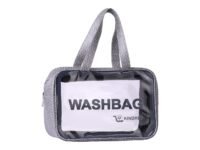 KINDRED Makeup Bag, Travel Organizer Bag Storage Travel Toiletry Kit with Handle Household Grooming Kit Portable Organizer Carry Pouch for Women. (Big, Grey)