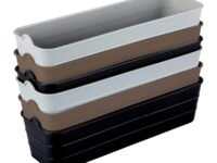 KOLORR Unbreakable Flexi Tray Narrow- Black, Brown, Grey (Pack of 6) | Bathroom Organiser | Desk Organizers for Staitionary Jwellery Tool Cabinet for Bedroom or Washroom Kitchen Office
