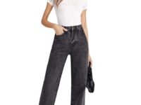 KOTTY Women's High Waist Straight Fit Cotton Blend Denim Jeans|Comfortable Regular Length Casual Jeans for Women