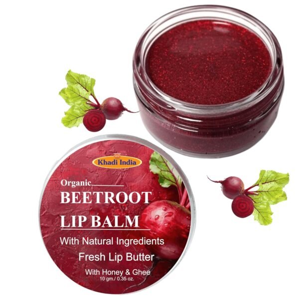 Khadi Herbal Beetroot Tinted Lip Balm for Men and Women with SPF 20+ for Dark Lips to Lighten For Dry, Chapped and Dark Lips/ 10gms (Pack of 1, Natural Beetroot)