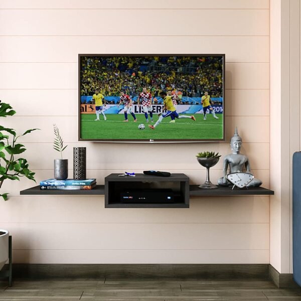 Klaxon Modern Tv Unit For Living Room | Tv Stand, Engineered Wood Tv Cabinet With Open Shelf Storage - Aztec Wenge - 11.81X19.69X7.87 Inch