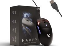 Kreo Harpy 55g Ultra-Light Wired Gaming Mouse with Customizable RGB (13 Modes), 12,800 DPI, 1000Hz Polling Rate, Symmetrical Ergonomic Design and Braided Cable