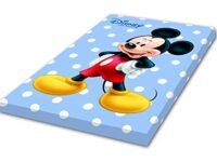 Kuber Industries Softer Thicker Foam Toddler Disney Printed Mattress Crib Sheet, Smooth Breathable & Safe, Fits Standard Size Toddler Bed for Baby, Blue, 24" x 36"