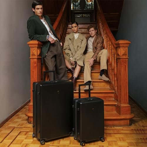 LEVEL8 Luminous Luggage, Black, 2-Peice Set(20/28), 2-piece Set