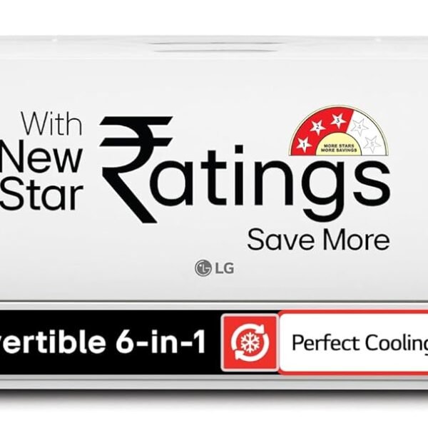 LG 1.5 Ton 3 Star Smart Inverter Split AC (Copper, AI Convertible 6-in-1, Faster Cooling & Energy Saving, 2 Way Swing, Diet Mode+, HD Filter with Anti-Virus Protection, Him Clean, AS-Q18JNXE, White)
