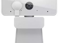 Lenovo 300 FHD Webcam with Full Stereo Dual Built-in Mics | FHD 1080P 2.1 Megapixel CMOS Camera with USB |Ultra-Wide 95° Lens, 4X Digital Zoom | 360 Rotation | Flexible Mount | Cloud Grey