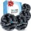 Loofah Charcoal Bath Sponge XL 75g Set by Shower Bouquet: 4 Pack, Extra Large Mesh Pouf Soft Scrubber for Men and Women - Exfoliate with Big Black & White Gentle Cleanse in Beauty Bathing Accessories