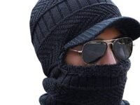 MASTANO Mens Woolen New Unisex Monkey Cap Smooth Fur Material