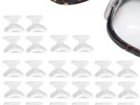 MAYCREATE® 12 Pairs Eyeglass Nose Pads, Anti-Slip Silicone Glasses Nose Support Pads Replacement, Anti-Slip Air Chamber Nose Pads for Full Plastic Frames, White