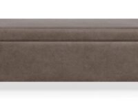 MODERN WAVE Durbin Suede Leather Upholstered Flip Top Storage Bench 2 Seater Sofa Couch Pouffe Sofa Bench Ottoman. (Brown)