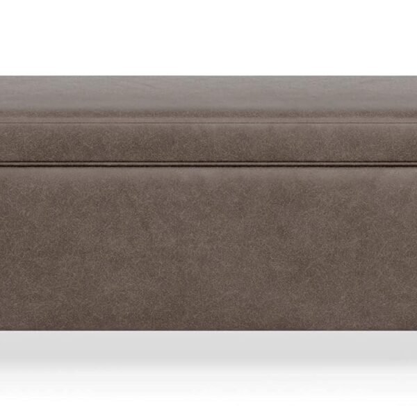 MODERN WAVE Durbin Suede Leather Upholstered Flip Top Storage Bench 2 Seater Sofa Couch Pouffe Sofa Bench Ottoman. (Brown)