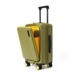 MOKOBARA The Transit Cabin Pro Luggage Small Cabin Size Polycarbonate Hardsided 8 Hinimoto Wheels Suitcase for Travelling (So Matcha Limeray),56 Cm (So Matcha Limeray 2.0)