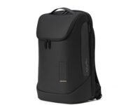 MOKOBARA Transit Backpack | Fits Laptop Up To 16 Inch, 30L Capacity, Water-Resistant Polyester, Vegan Leather Trims | Black,Money Moves - 2.0