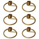 NEAC Pure Brass Niranjan Kadi, Wick Holder for Diya and Oil Lamps, Thiri Stand for Deepak (Pack of 6) Gold
