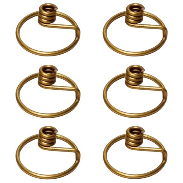 NEAC Pure Brass Niranjan Kadi, Wick Holder for Diya and Oil Lamps, Thiri Stand for Deepak (Pack of 6) Gold