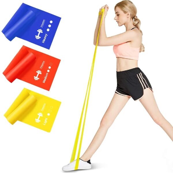 Natural Rubber Resistance Bands For Toning. Strength Training, Stretching, Physical Therapy, Pilates, Yoga Exercises Home Fitness Workouts For Men/Women (3 Bands Set - 6Ft Each)